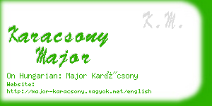 karacsony major business card